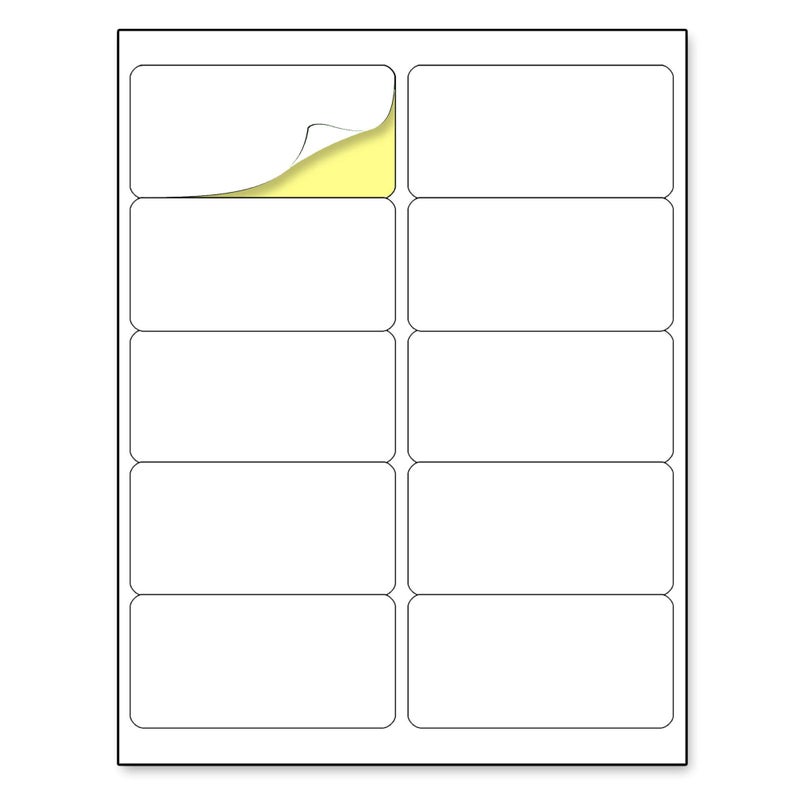 TownStix (2" x 4") 30 Sheets, Printable White Sticker Labels, Laser/Inkjet Printing - Matte, 10 per Page - Image 1